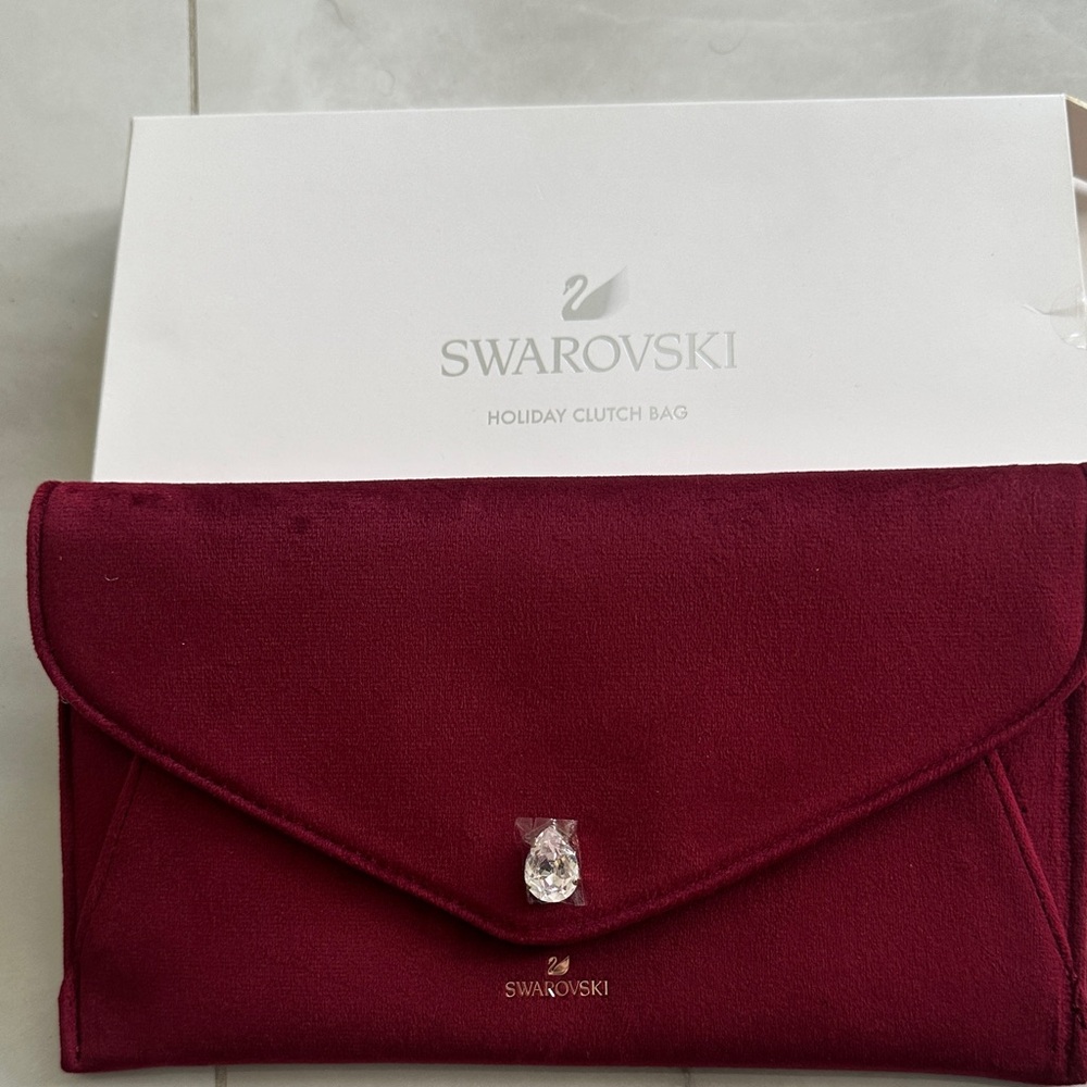 Swarovski Deep Burgundy Crystal-Accent Clutch